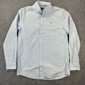 Vineyard Vines Shirt Boys XL Light Blue Whale Shirt Long Sleeve Oxford